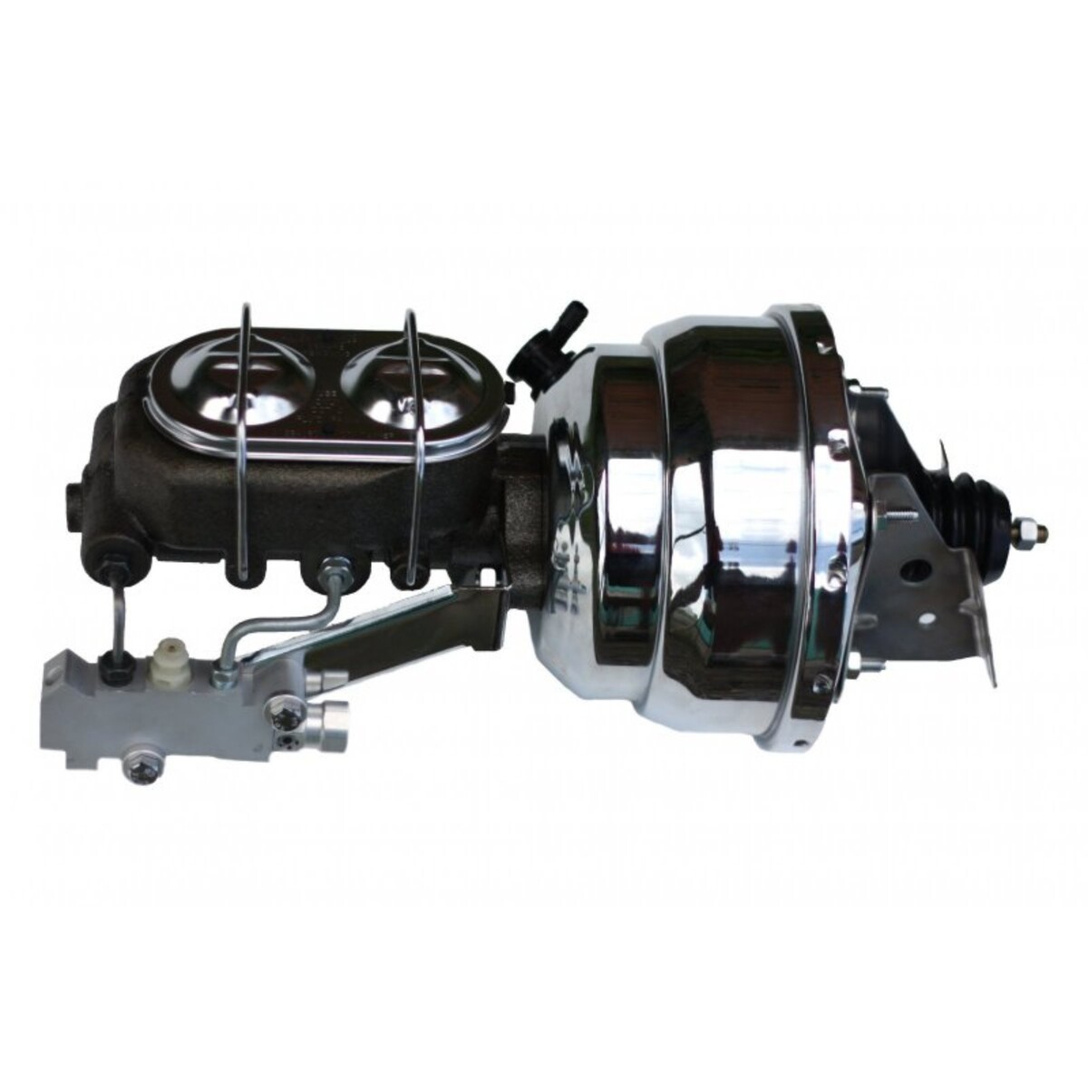 LEED Brakes 8 inch dual power booster, 1-1/8 inch bore master disc/disc (Chrome)